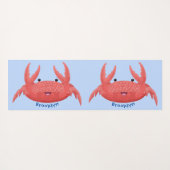 Cute red spotty crab cartoon afbeelding yogamat (Achterkant (horizontaal))