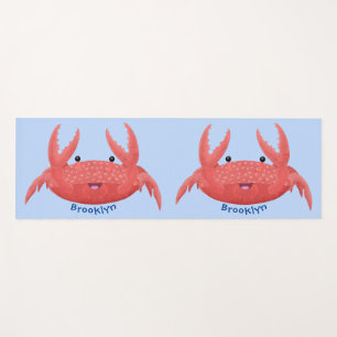 Cute red spotty crab cartoon afbeelding yogamat