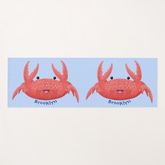 Cute red spotty crab cartoon afbeelding yogamat (Voorkant (horizontaal))