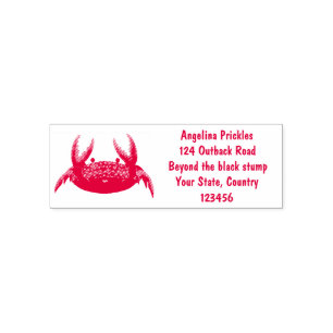 Cute red spotty crab cartoon afbeelding  zelfinktende stempel