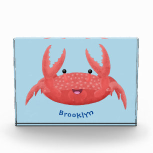 Cute red spotty crab cartoon illustration fotoblokken