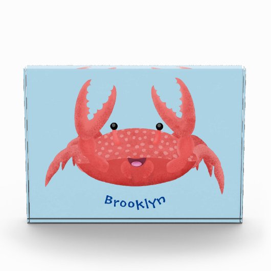 Cute red spotty crab cartoon illustration fotoblokken (Voorkant)