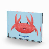Cute red spotty crab cartoon illustration fotoblokken (Rechts)