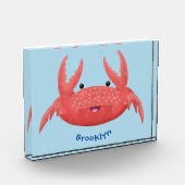 Cute red spotty crab cartoon illustration fotoblokken (Links)