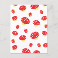 Cute Red Spotty Toadstool Mushrooms Patroon