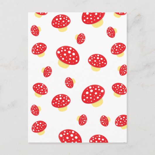 Cute Red Spotty Toadstool Mushrooms Patroon Briefkaart (Voorkant)