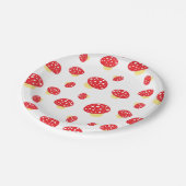 Cute Red Spotty Toadstool Mushrooms Patroon Papieren Bordje (Gekanteld)
