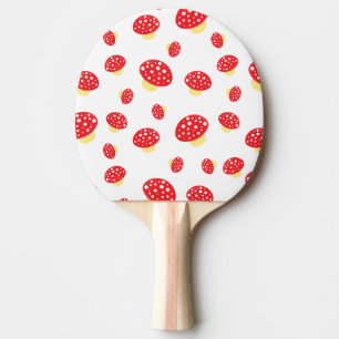 Cute Red Spotty Toadstool Mushrooms Patroon Tafeltennisbatje