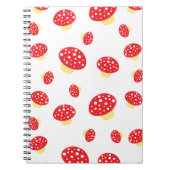 Cute Red Spotty Toadstool Mushrooms Pattern Notitieboek (Voorkant)