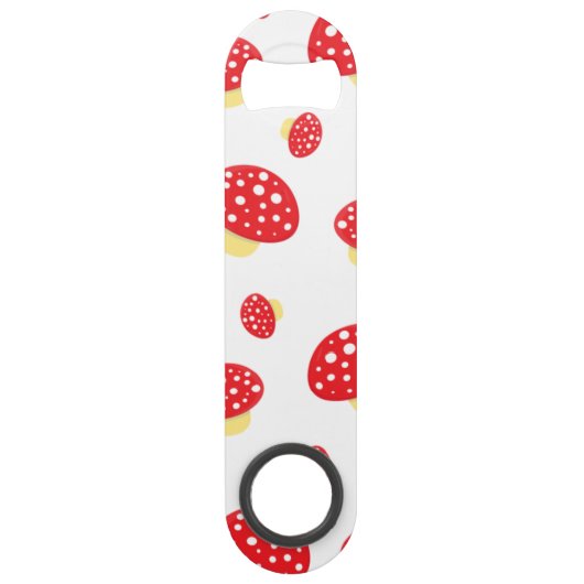 Cute Red Spotty Toadstool Mushrooms Pattern Speed Flessenopener (Voorkant)