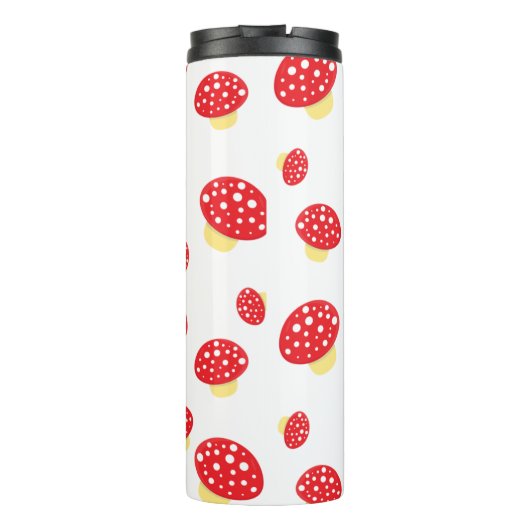 Cute Red Spotty Toadstool Mushrooms Pattern Thermosbeker (Achterkant)