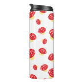 Cute Red Spotty Toadstool Mushrooms Pattern Thermosbeker (Geroteerd rechts)