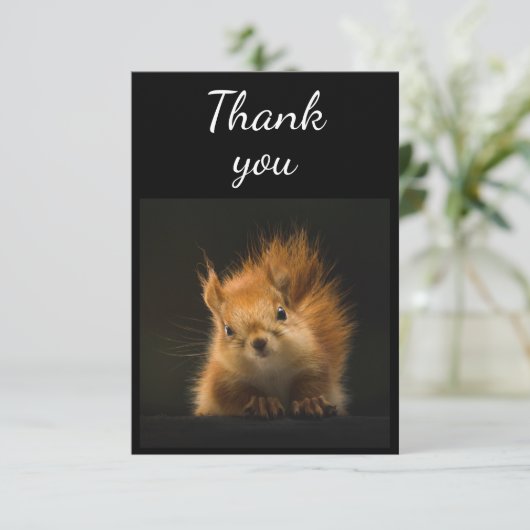 Cute Red Squirrel Animal Humor Bedankt (Staand voorkant)