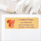 Cute red squirrel cartoon etiket (Insitu)