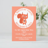 Cute red squirrel cartoon kaart (Staand voorkant)