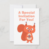 Cute red squirrel cartoon kaart (Achterkant)