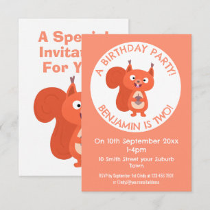 Cute red squirrel cartoon kaart