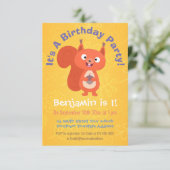 Cute red squirrel cartoon kaart (Staand voorkant)