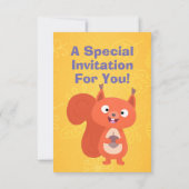 Cute red squirrel cartoon kaart (Achterkant)