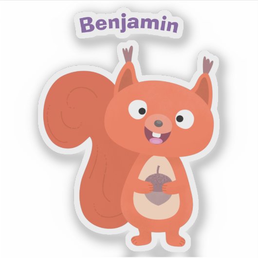 Cute red squirrel cartoon sticker (Voorkant)