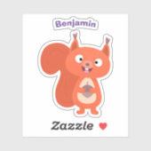 Cute red squirrel cartoon sticker (Vel)