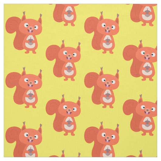 Cute red squirrel cartoon stof (Swatch)