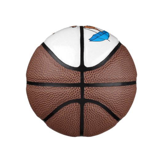 Cute red squirrel met paraplu-cartoon basketbal (Rechts)