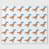 Cute red squirrel met paraplu-cartoon cadeaupapier (Vlak)