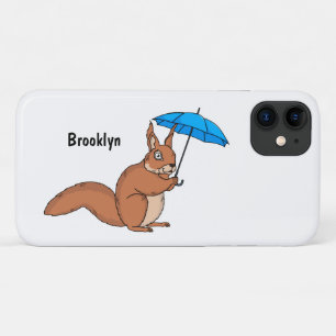 Cute red squirrel met paraplu-cartoon Case-Mate iPhone case