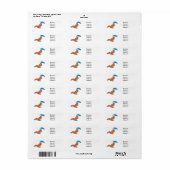 Cute red squirrel met paraplu-cartoon etiket (Full Sheet)