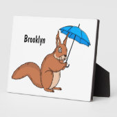 Cute red squirrel met paraplu-cartoon fotoplaat (Zijkant)