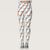 Cute red squirrel met paraplu-cartoon leggings (Voorkant)