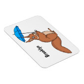 Cute red squirrel met paraplu-cartoon magneet (Rechterzijde)