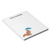 Cute red squirrel met paraplu-cartoon notitieblok (Schuin)
