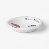 Cute red squirrel met paraplu-cartoon papieren kommen (Gebogen)