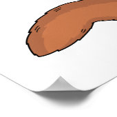 Cute red squirrel met paraplu-cartoon poster (Hoek)