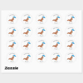 Cute red squirrel met paraplu-cartoon ronde sticker (Vel)