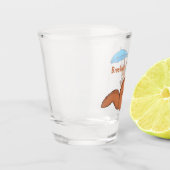 Cute red squirrel met paraplu-cartoon shot glas (Links)