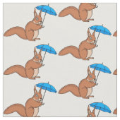 Cute red squirrel met paraplu-cartoon stof (Close Up)