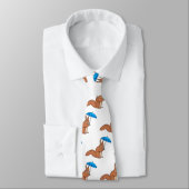 Cute red squirrel met paraplu-cartoon stropdas (Gebonden)