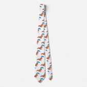 Cute red squirrel met paraplu-cartoon stropdas (Voorkant)