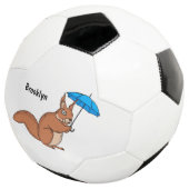 Cute red squirrel met paraplu-cartoon voetbal (Drie kwart)
