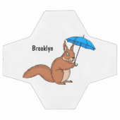 Cute red squirrel met paraplu-cartoon voetbal (Enkel)