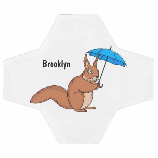 Cute red squirrel met paraplu-cartoon voetbal (Enkel)