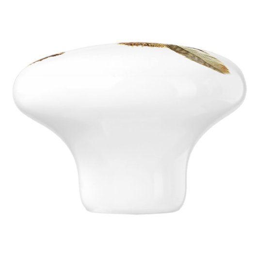 Cute Red Squirrel on Branch Keramische Knop (Zijkant)