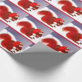 Cute Red Squirrel Snowy Kerstmis Cadeaupapier (Hoek)