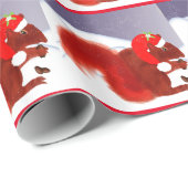 Cute Red Squirrel Snowy Kerstmis Cadeaupapier (Rol Hoek)