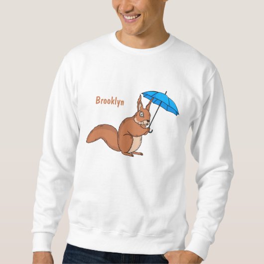 Cute red squirrel with umbrella cartoon trui (Voorkant)