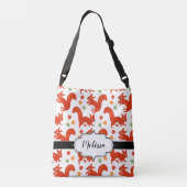 Cute Red Squirrels en Acorns Crossbody Tas (Achterkant)