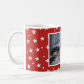 Cute Red Star Patroon Fotokerstmis Koffiemok (Links)